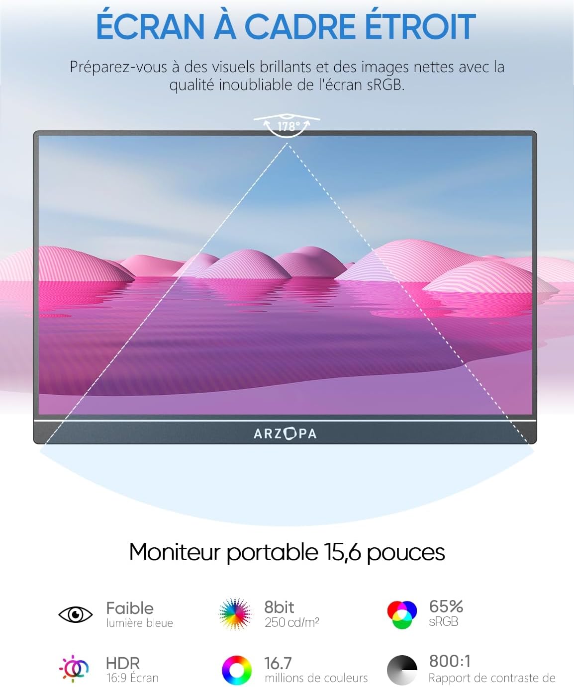 ARZOPA Écrans Portable 15,6" 1920 x 1080 FHD IPS pour Ordinateur Portable avec Béquille, D - Mise en situation et utilisation