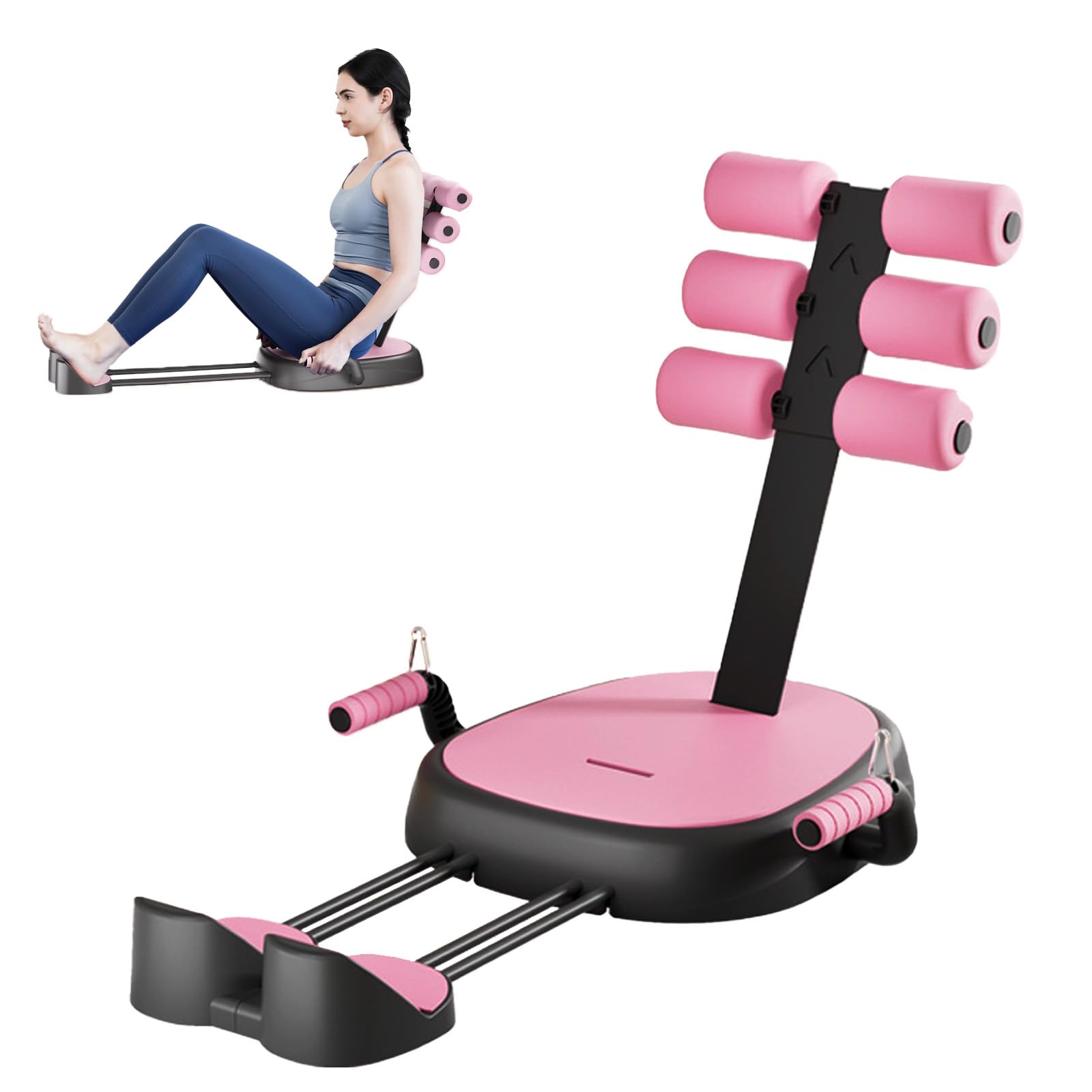 Allenatore per addominali per la casa, 7 in 1, panca pieghevole con maniglia aggiuntiva rimovibile, per addominali, vita, panca, fianchi, gambe, max 150 kg