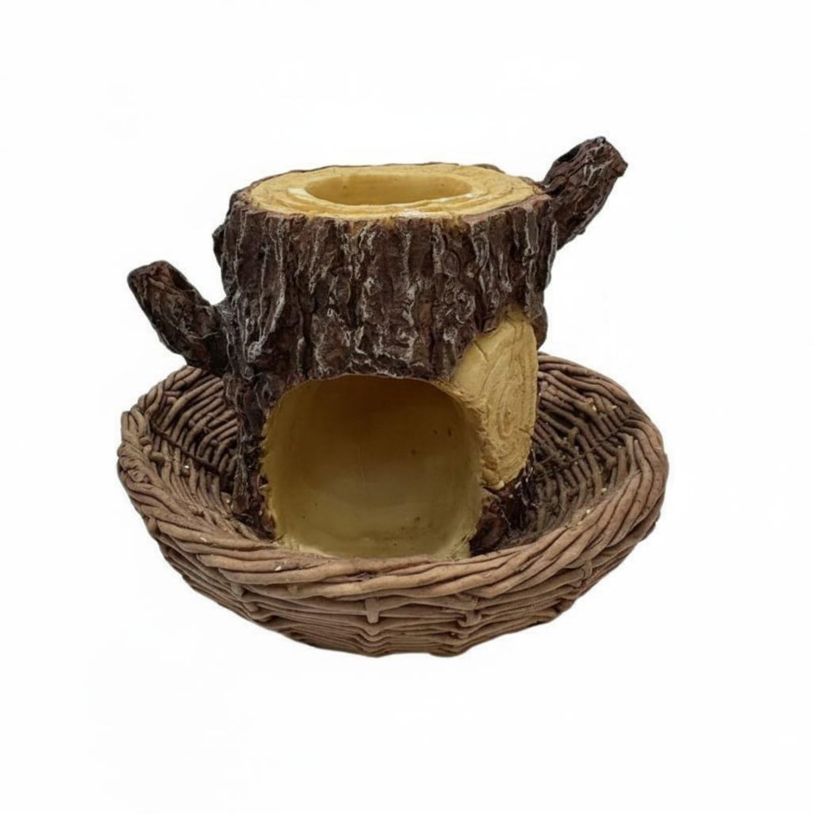 predolo Casa para Pájaros con Forma de Tronco Liviano Comedero Colgante de Resina Resistente a la Intemperie Pajarera Decorativa para Jardín, Balcón, Estilo B