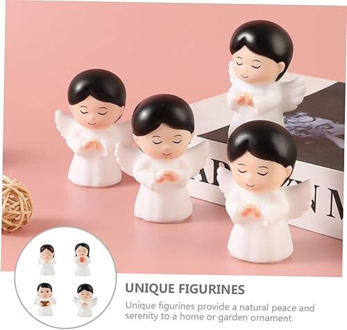 Miniatura 5 de GANAZONO 12 piezas de decoración de pastel de hada de ángel, mini figuras de resina, decoración para automóvil, niño, estatuas de querubines, mini