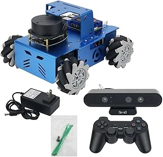 ZIBOXI Ros Robot Mecanum Car Slamtec A1 Versión Estándar + Cámara de Profundidad + Raspberry Pi 4B 2GB 4GB(Color:with Pi 4B 2GB)