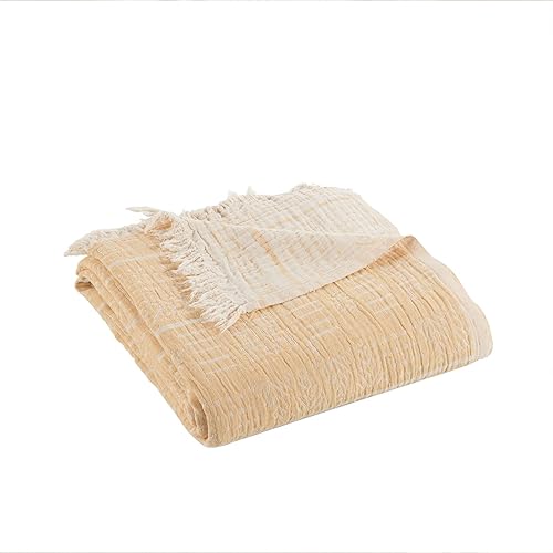 Miniatura 2 de Manta bohemia tamaño Queen manta de mostaza 100 algodón para cama extra suave tamaño Queen y gigante manta bohemia de muselina ligera 51 x 67 87 x