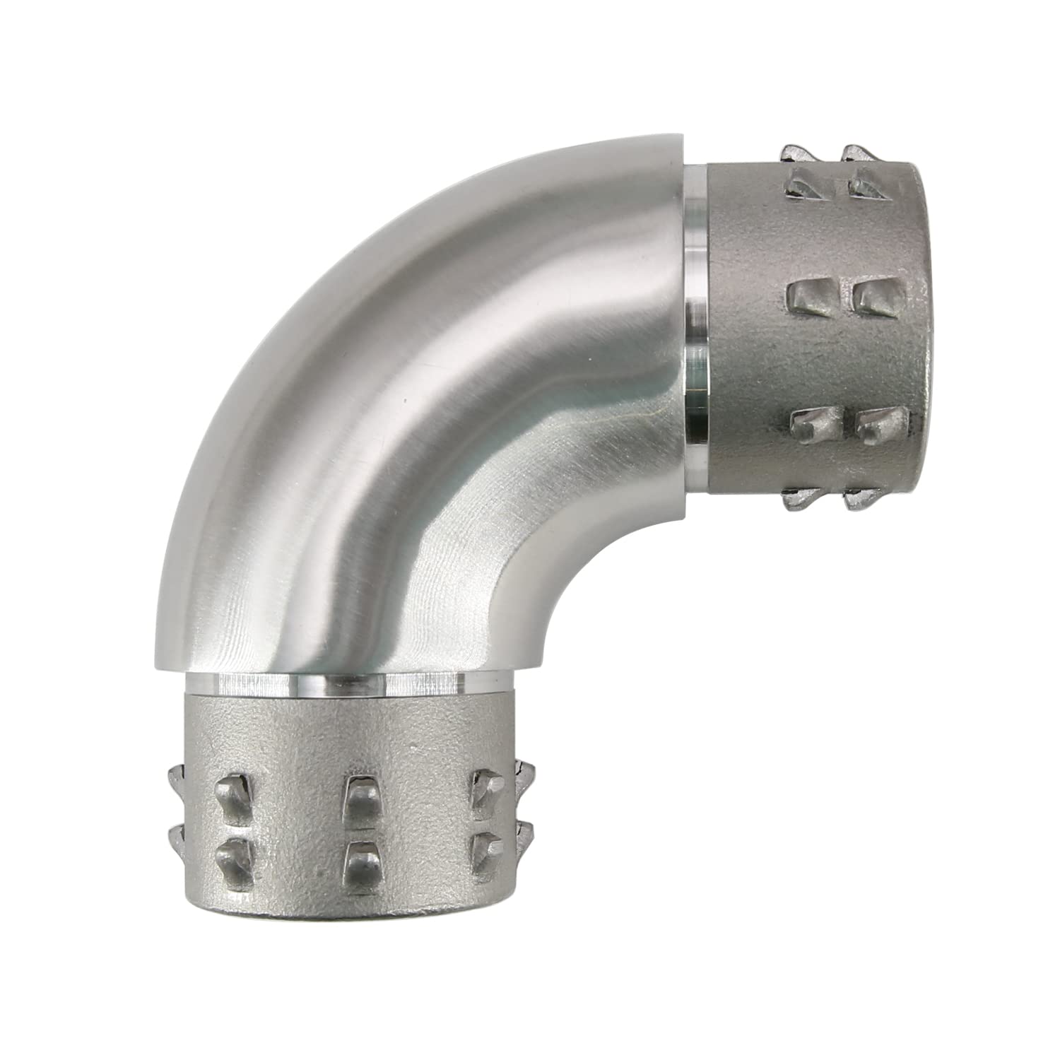 Top Hardware Stainless Steel 316 Railing Connector Flush Joiner Elbow Connector for 2'' OD 16 Gauge Pipe Tubing (For 2''OD Tube (90° Round Angle), Brush Finish)
