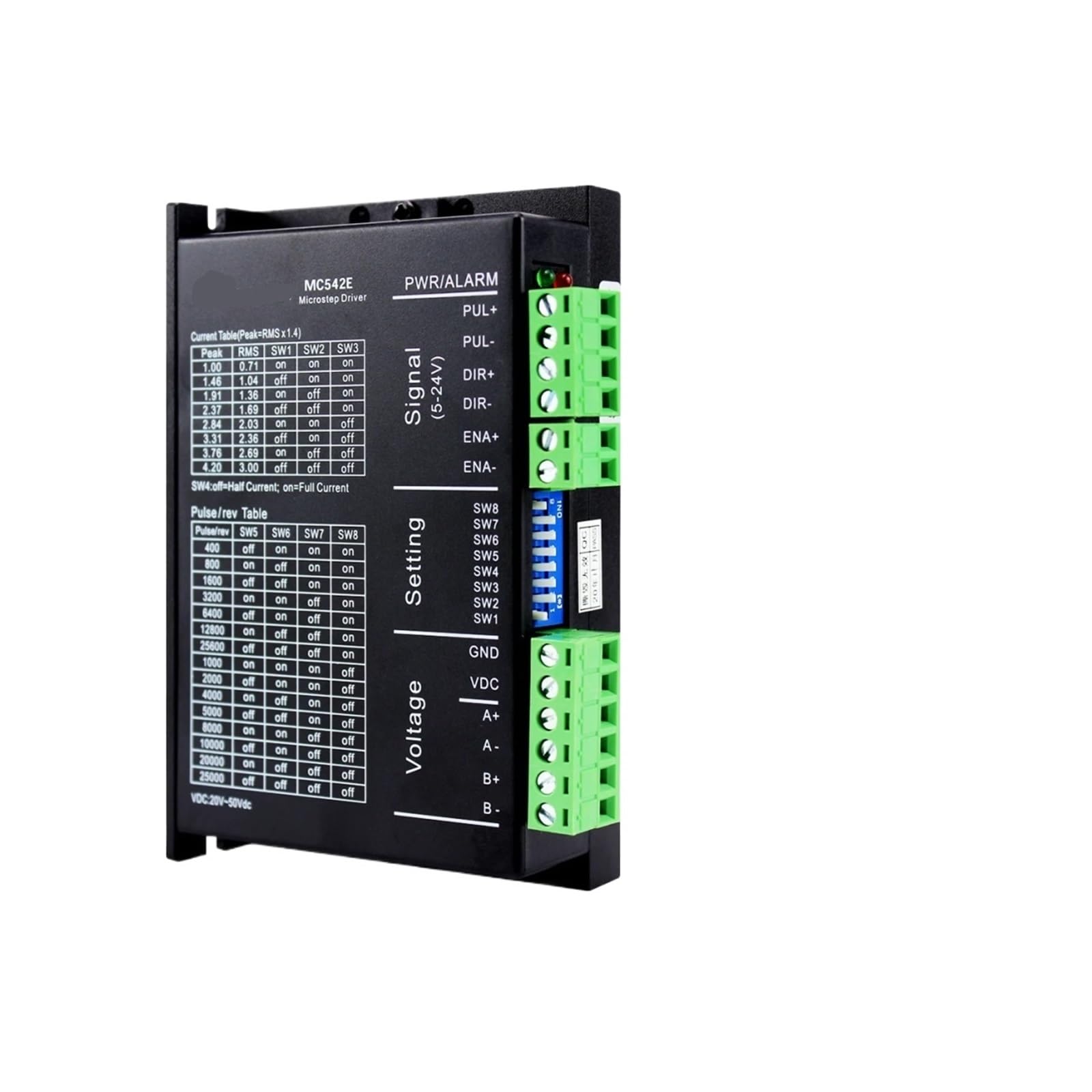 EKFBQBGW DC20V～50V 4.2A 200～25600ppr Stepper Open Loop Driver 2Phase Nema23 OpenLoop Stepper Motors Drivers for Textile Machine(MC542E)