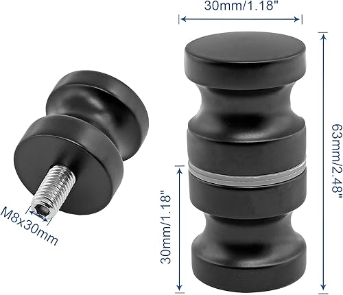 Miniatura 2 de Juego de 2 pomos de puerta de cristal de ducha de doble cara, aleación de aluminio macizo, pomos para puerta de ducha espalda con espalda, pomos de