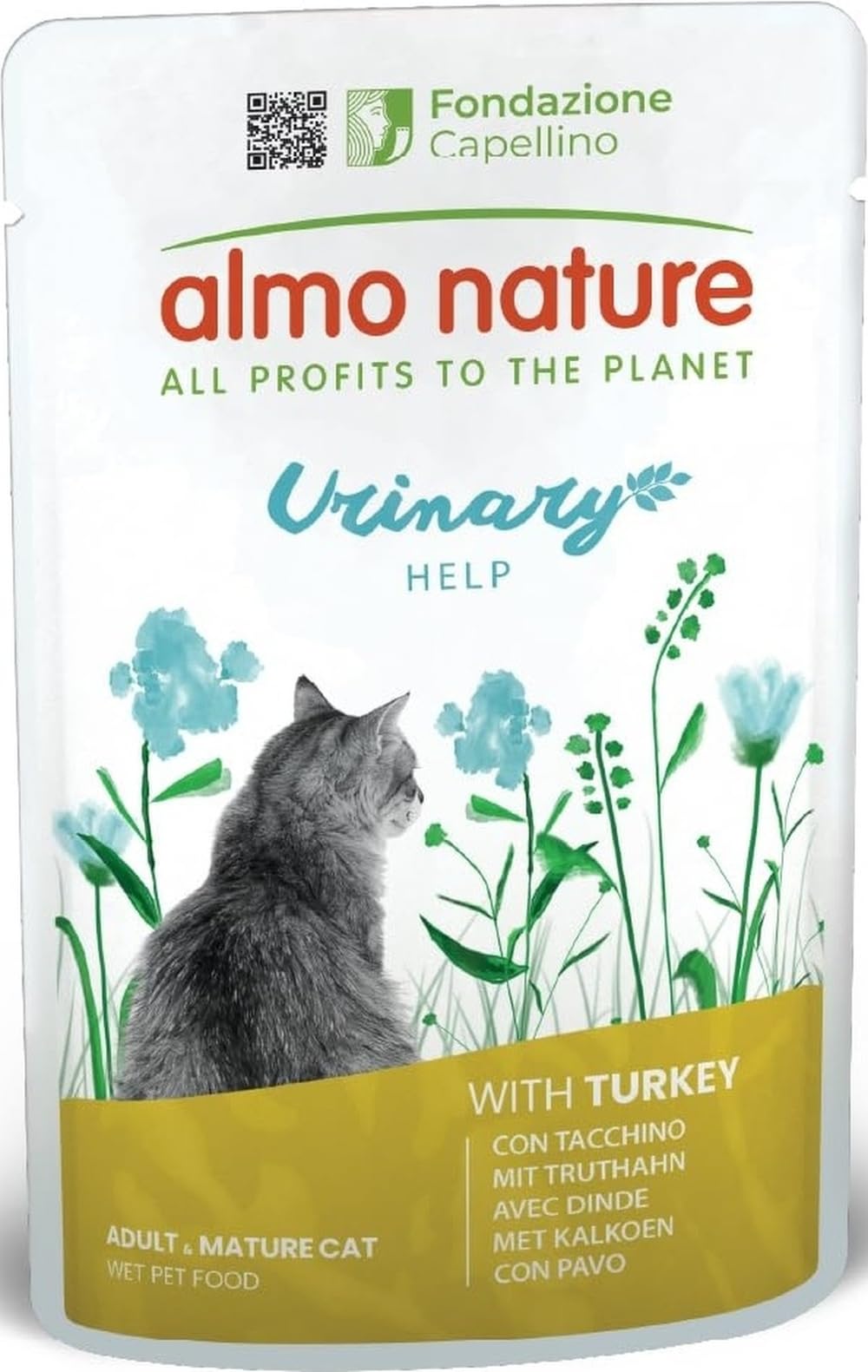 Almo Nature Functional - Urinary Help - Complete Wet Cat Food for Cats with Urinary Tract Sensitivity - with Turkey - for Proper Functioning of the Urine Disposal System - 70g (Pack of 30)