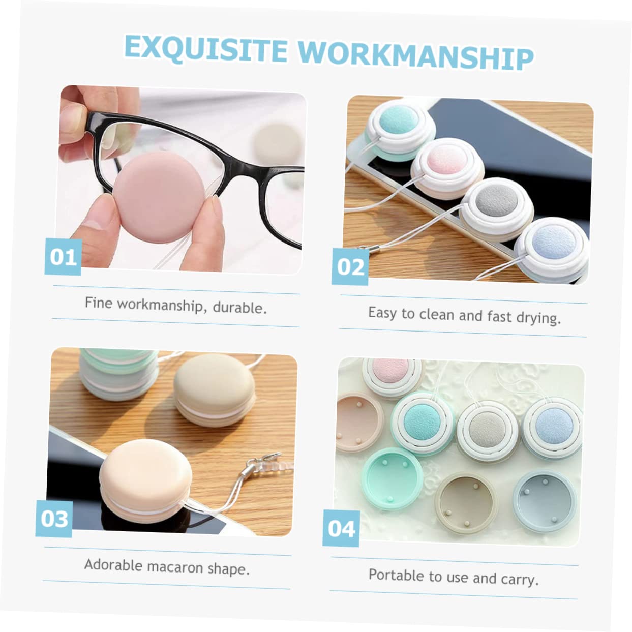 32 Pièces Essuie-glace De Téléphone Lingettes Nettoyantes Pour Écran Tampon De Nettoyage D'écran Lingettes Nettoyantes Pour Lunettes Touche Macaron L'ordinateur Pp+silicone