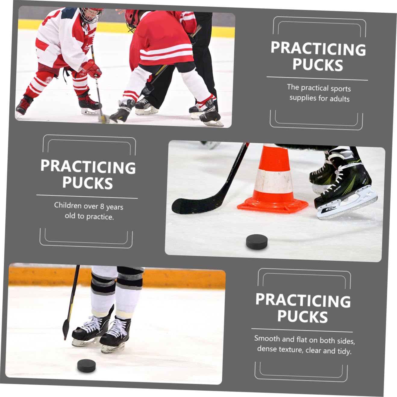 Kisangel Hockey sur Glace Haute Dureté 9 Pièces Robustes pour La Pratique en Arène Internationale