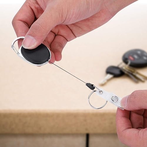 Miniatura 4 de Soporte para carrete de insignia, clip de llavero retráctil, cuerda de nailon, llavero con clip para cinturón, llavero de identificación Otros