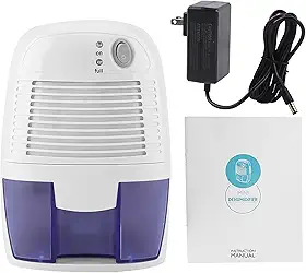 Desumidificador de Ar, Purificador de Ar 500ML, Antimofo, Branco, Desligamento Automático Quando a Água Está Cheia，Desumidificador de Ar