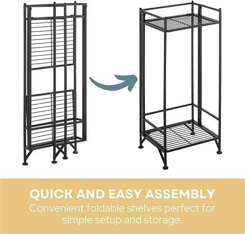 Miniatura 3 de Convenience Concepts Xtra - Soporte para plantas de almacenamiento, soporte organizador de estantería de metal plegable de 2 niveles, soportes