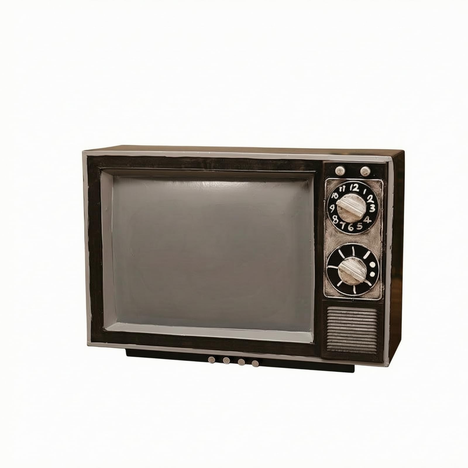 Vintage Modell Retro-Fernseher, Fernsehmodell, für Regal, Schreibtisch, Café, Nostalgiker, Silber