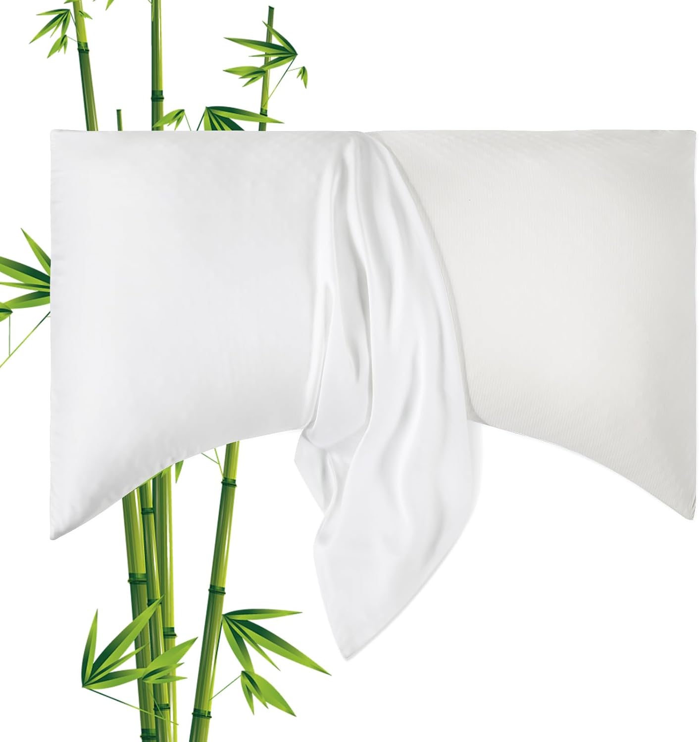 HOMBYS Curved Pillow Cases King Size 2 Pack100 Viscose