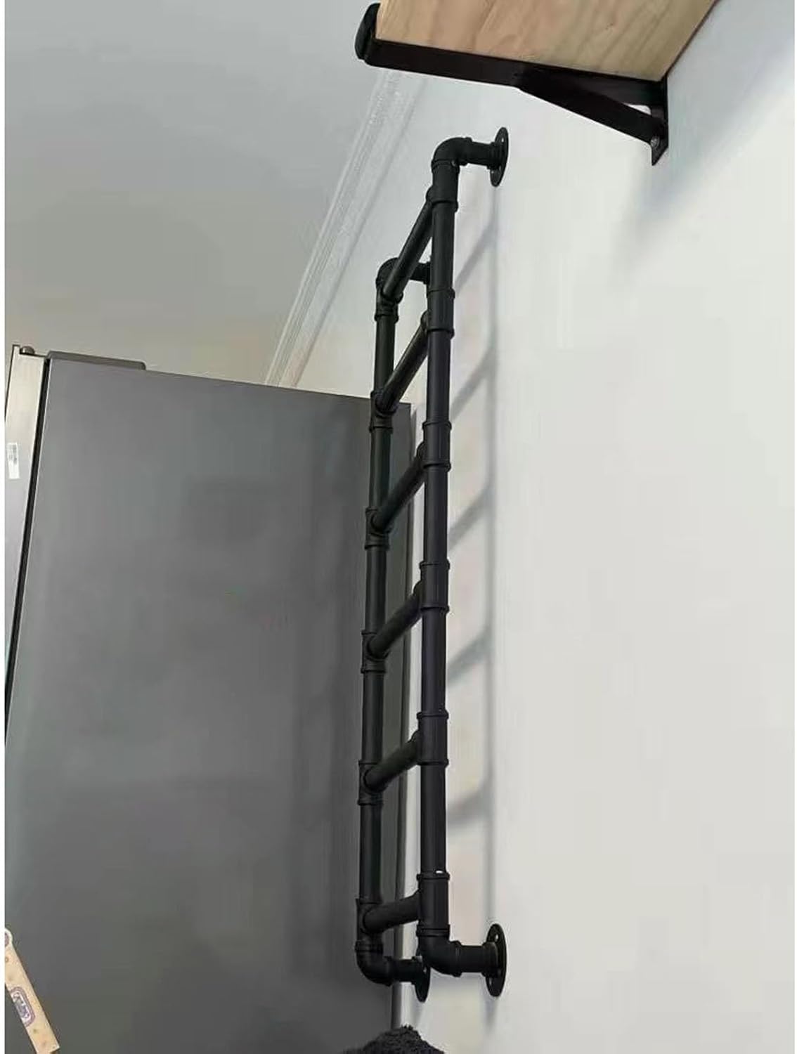 Heavy Duty Egress Ladder for Window Well 10 Step Climbing Ladder with Soft Pedal Pads for Kids and Adults Ideal for Loft Beds and Campervan Interiors Adjustable 3092 Inch Length (B