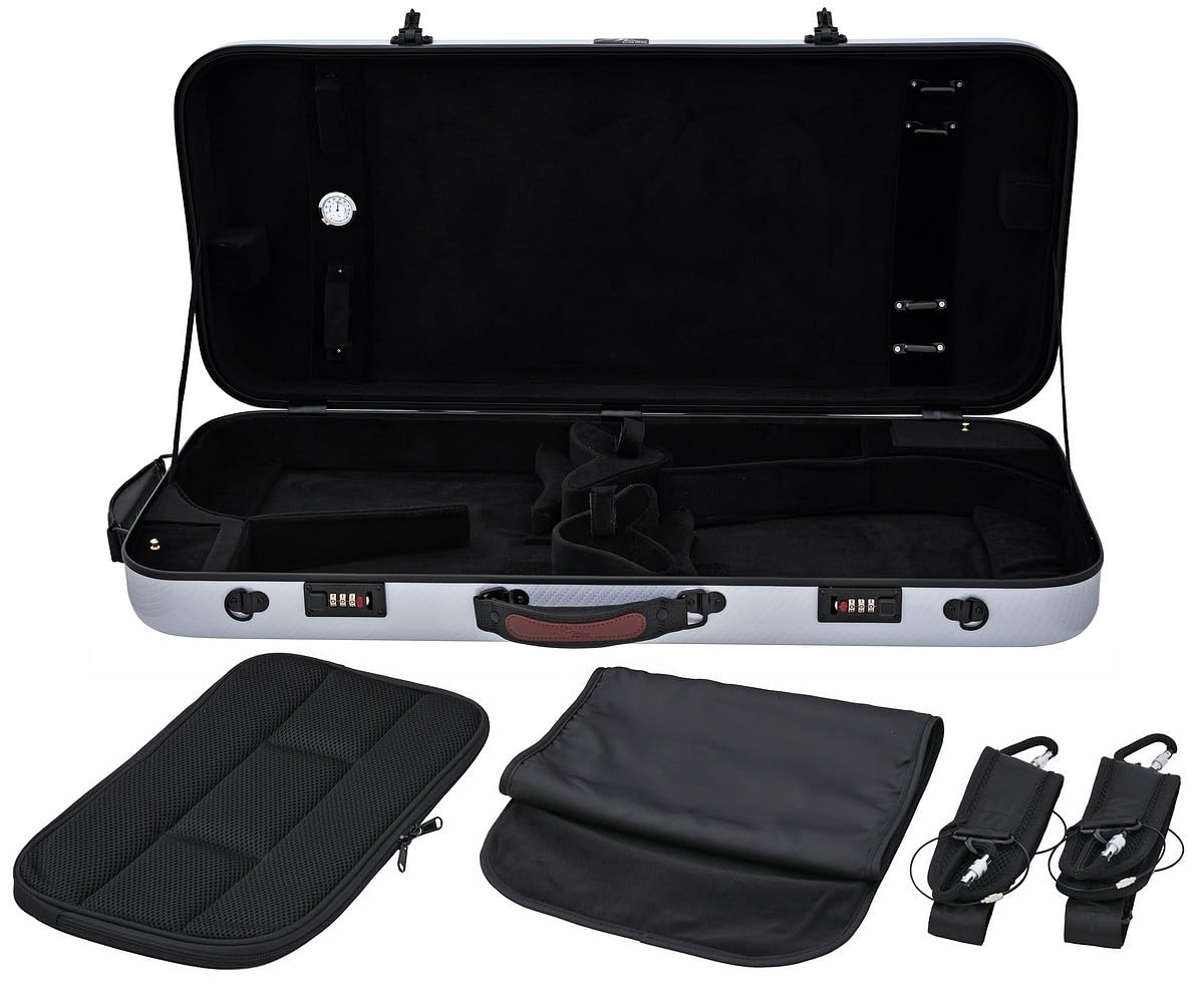 Double Étui pour Violon 4/4, Alto 36-43 Hybrid Fiberglass Special Argent M-case