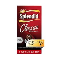 Splendid – Capsule Caffè Espresso Classico – 100 Capsule in Alluminio – Intensità 10 – Compatibili con Macchine Nespresso®* original – 10 Confezioni da 10 Capsule