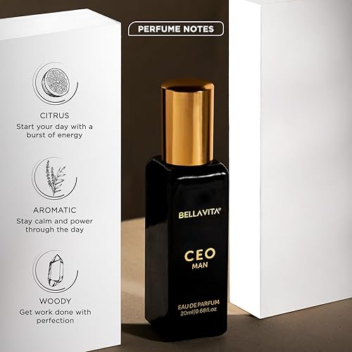 Miniatura 3 de BellaVita Luxury CEO Man Eau de Parfum Travel Size Edition 0.7 fl oz  Fragancia de viaje para hombre  Mini perfume de larga duración con limón,