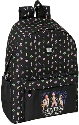 Safta | Mochila Escolar para Portátil 14,1″ K-Pop Demon Hunters Sound, Compartimento Acolchado, Espalda y Hombreras Ergonómicas, Bolsillo Portabotellas y Cremallera Doble Tirador, Medidas 31x13x43 cm