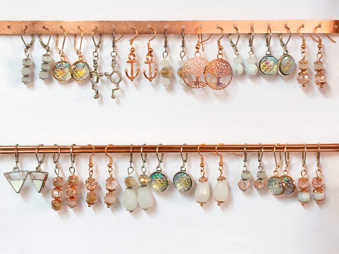 Set Fai Da Te Per Creare 30 Paia Orecchini Oro Rosa E Platino Per Matrimonio - 2