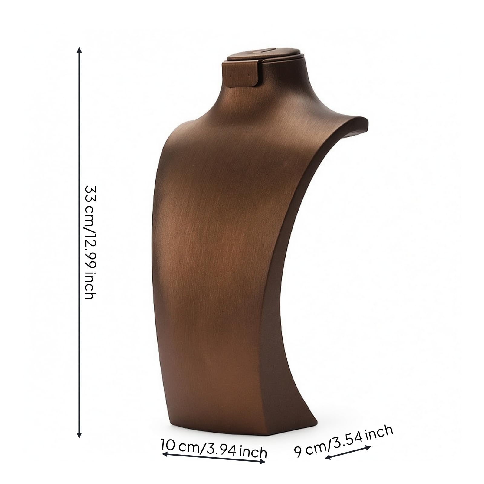Mannequin de Présentation Bijoux Buste Présentoir Collier Support Vitrine Forme Élégante Boucle Intégrée Simili Cuir Stable Compact Adapté aux, Grand, Moderne Et Élégant