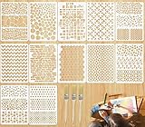【Paquete y tamaño】Este juego de troqueles para colorear para niños incluye 12 plantillas para pintar. El tamaño de la stencil plantillas es 29x21cm. Cada plantilla de pintura presenta una variedad de patrones diferentes que son perfectos para sus necesidades de artesanía. Perfecto para álbumes de recortes, pintura, decoración de su hogar, las plantillas para pintar muebles son una excelente opción para su hogar o una hermosa decoración.
