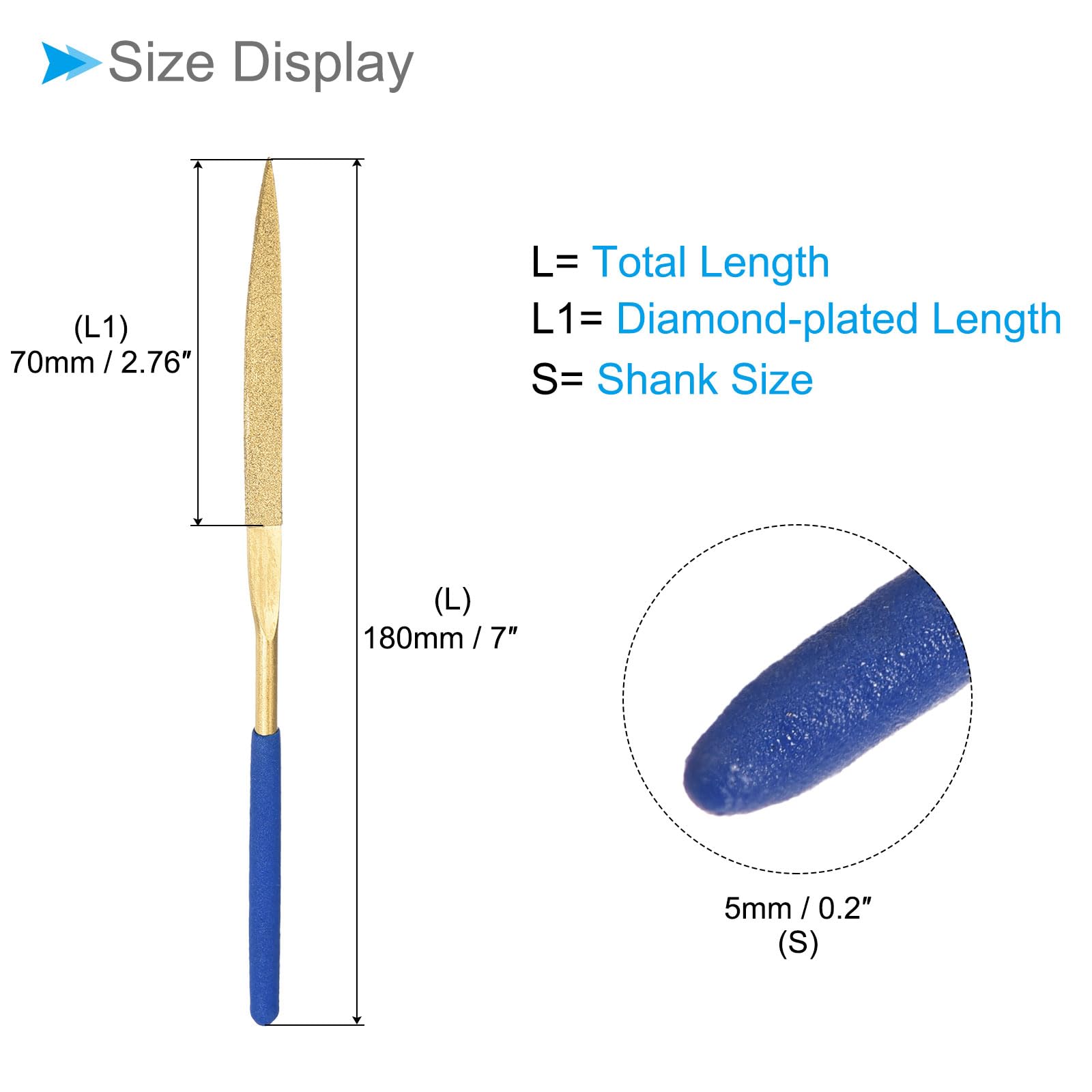 CoCud Diamond Coated Needle File Set,, 5x180mm - Image 2