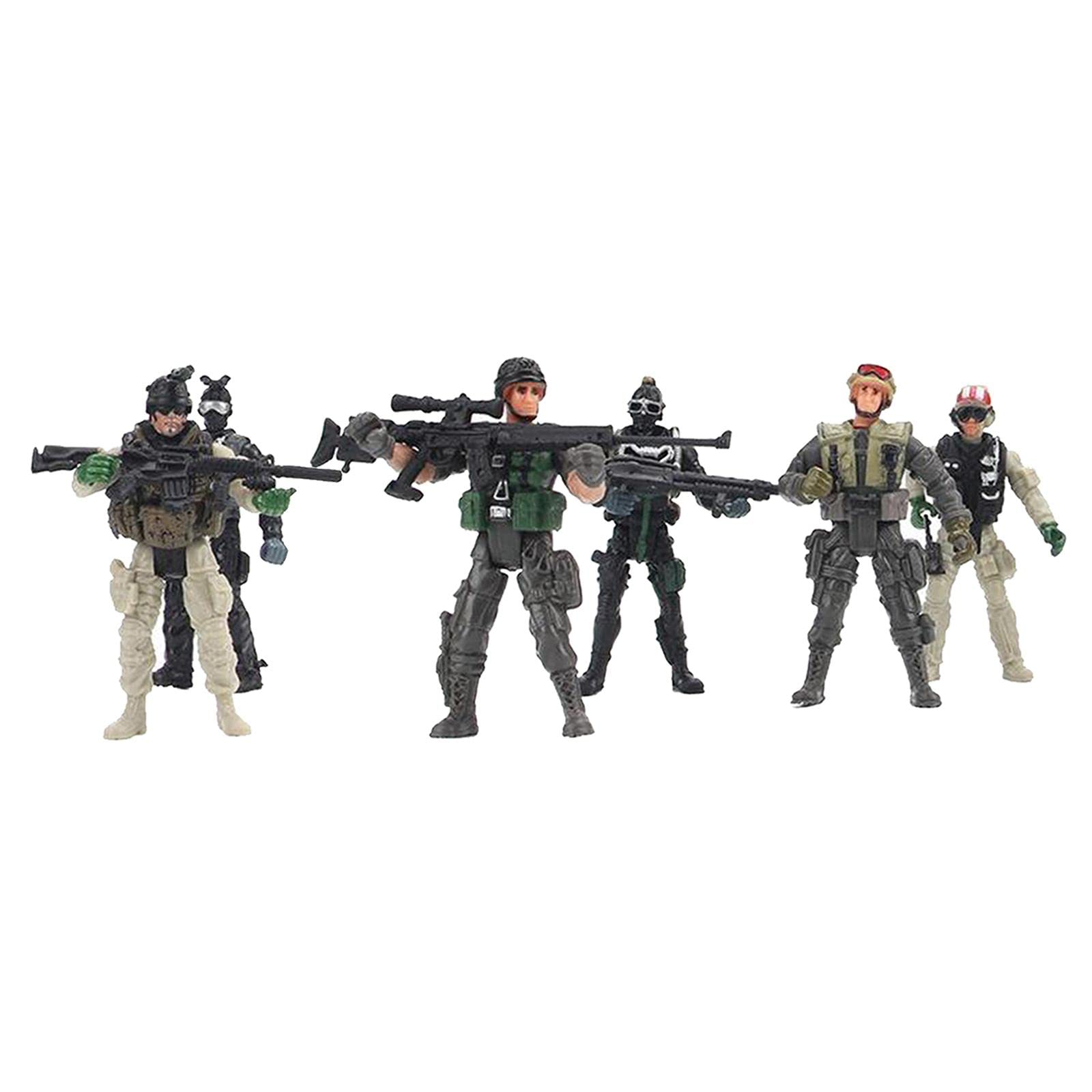CALANDIS® American Military Soldiers Combat Game Movable Joint Realistic Action Figure | Plastic | 6 Pieces Soldiers Toy Figures with Guns - Image 8 thumbnail