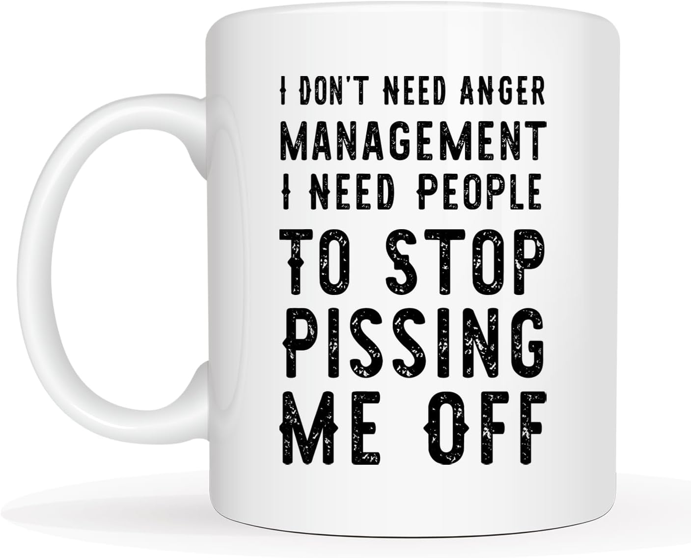 MAUAG I Don’t Need Anger Management Mug, 11oz Ceramic Sarcastic Rant Cup for Stressed Professionals/Grumpy Friends - Funny White Elephant Gift & Office Stress Relief Mug (White) image 2