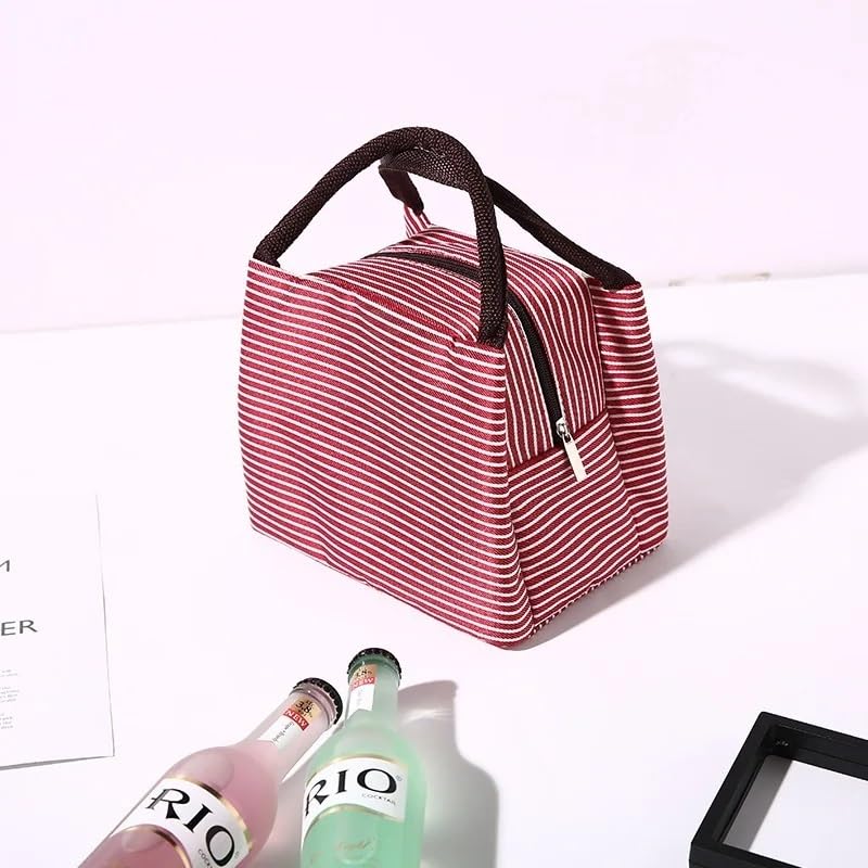 Bolsa de Almuerzo para Mujer Bolsa isotérmica Bolsas térmicas para Alimentos empaquetados Bolsa térmica Bolsa de Almuerzo para niños Bolsa para refrigerador (Color: Cian) (Rosa Fuerte)