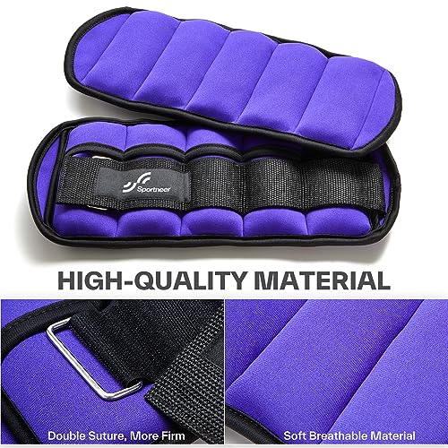 Image of Sportneer Adjustable Ankle Weights for Women and Men 7 lbs /Pair Adjustable Leg Weights with Secure Straps, Strength Training Weighted for Yoga, Walking, Running, Aerobics, Gym, Physical Therapy