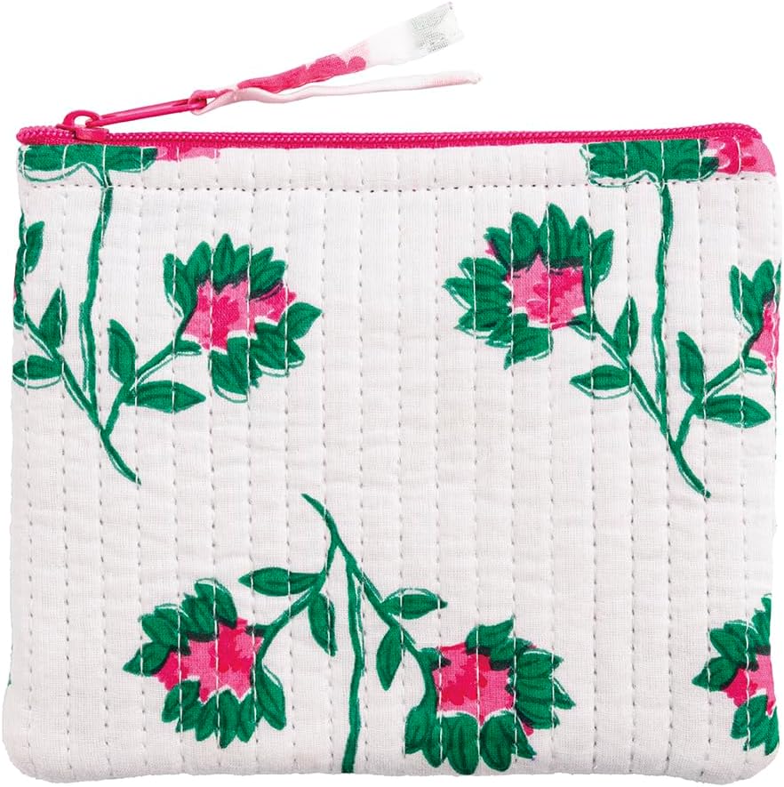 Mud Pie Women's Peony White Block Print Small Case