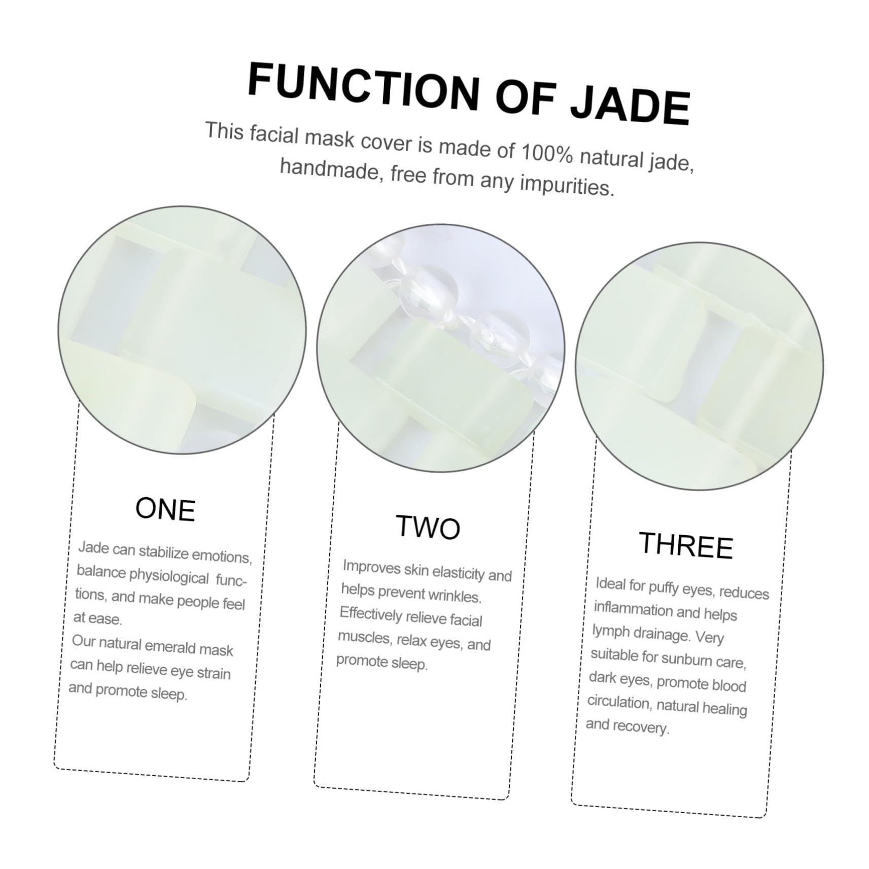 STOBAZA Jade Gesichtsmaske Anti Aging Beruhigende Massagemaske für Schlaf und Hautpflege Zuhause