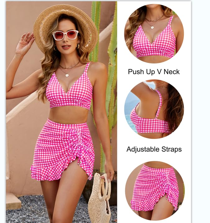 Image of Blooming Jelly Women's High Waisted Bikini Sets Tummy Control Bathing Suit Two Piece Swim Suit 2026 Retro Swimsuit