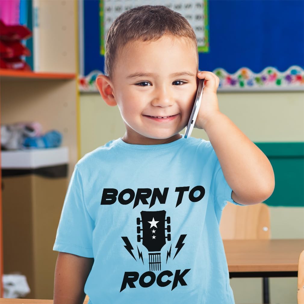 Toddler T-Shirt Born to Rock with Guitar Star Boy & Girl Clothes Baby Funny Tee