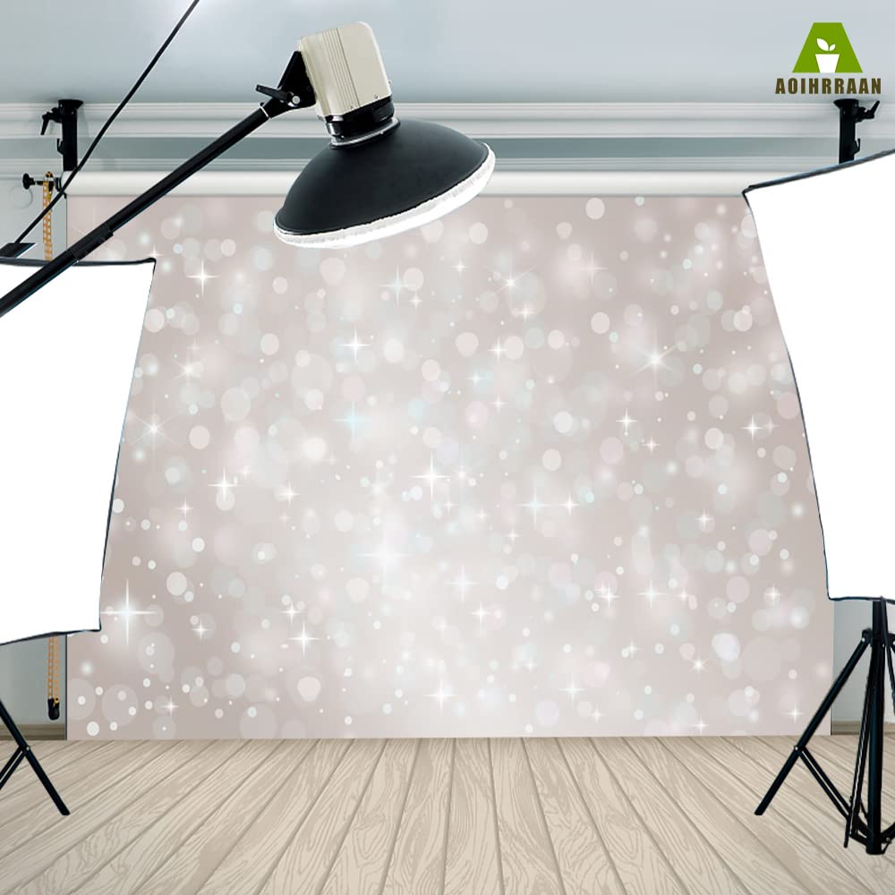 Aoihrraan 3x2,5m Glitter Bokeh Aloni Sfondo Macchie lucide Stella scintillante Dolce Fotografia da sogno Sfondo Capodanno Festa di Natale Matrimonio Ragazze Compleanno Ritratto Puntelli per foto