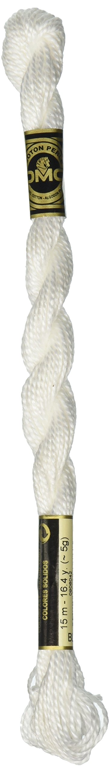 DMC 115 3-BLANC Pearl Cotton Thread, White, Size 3