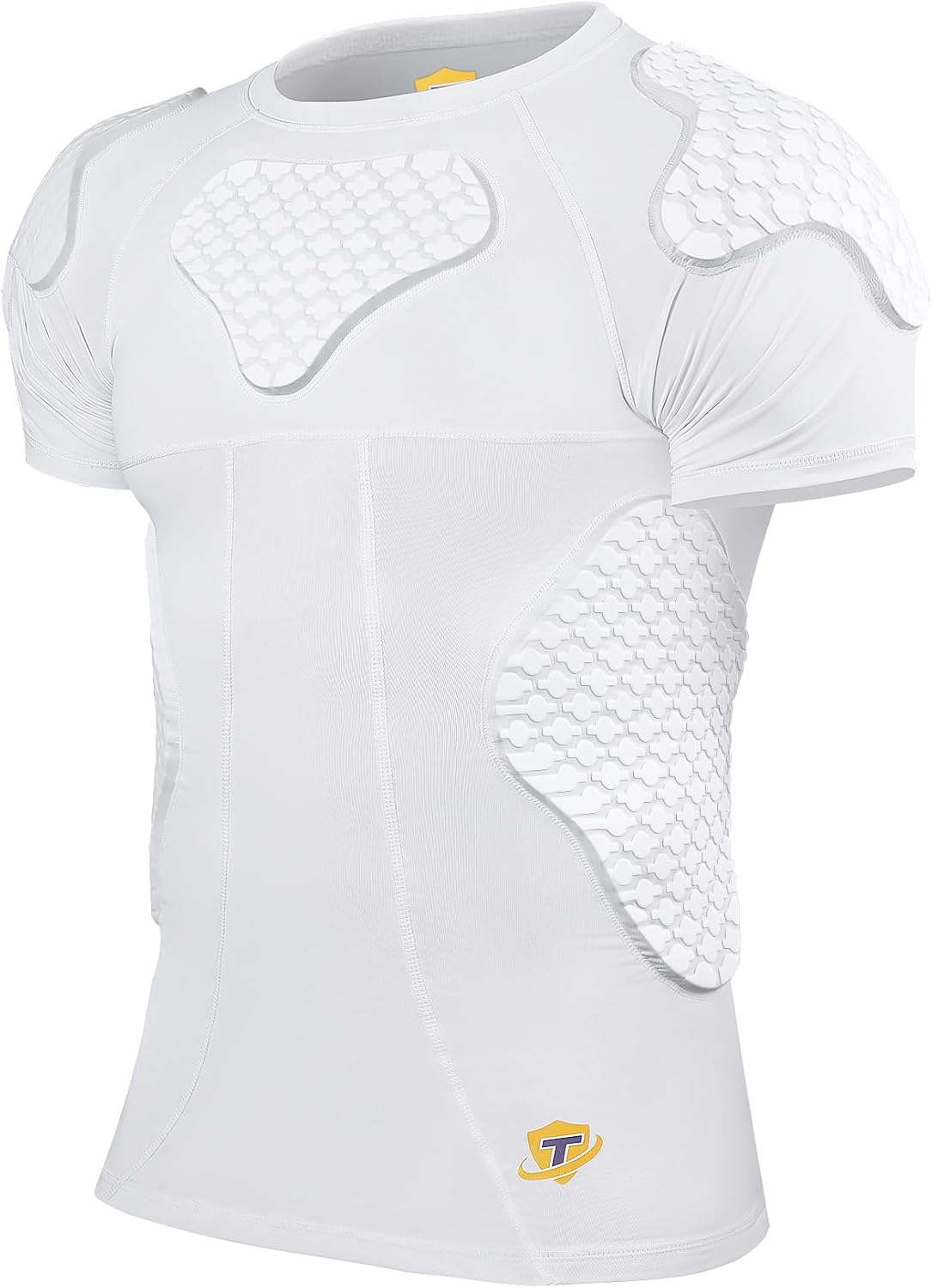 Mens Football Padded Shirt Chest Rib Protector Undershirt for Football Baseball Softball Rugby - Image 2