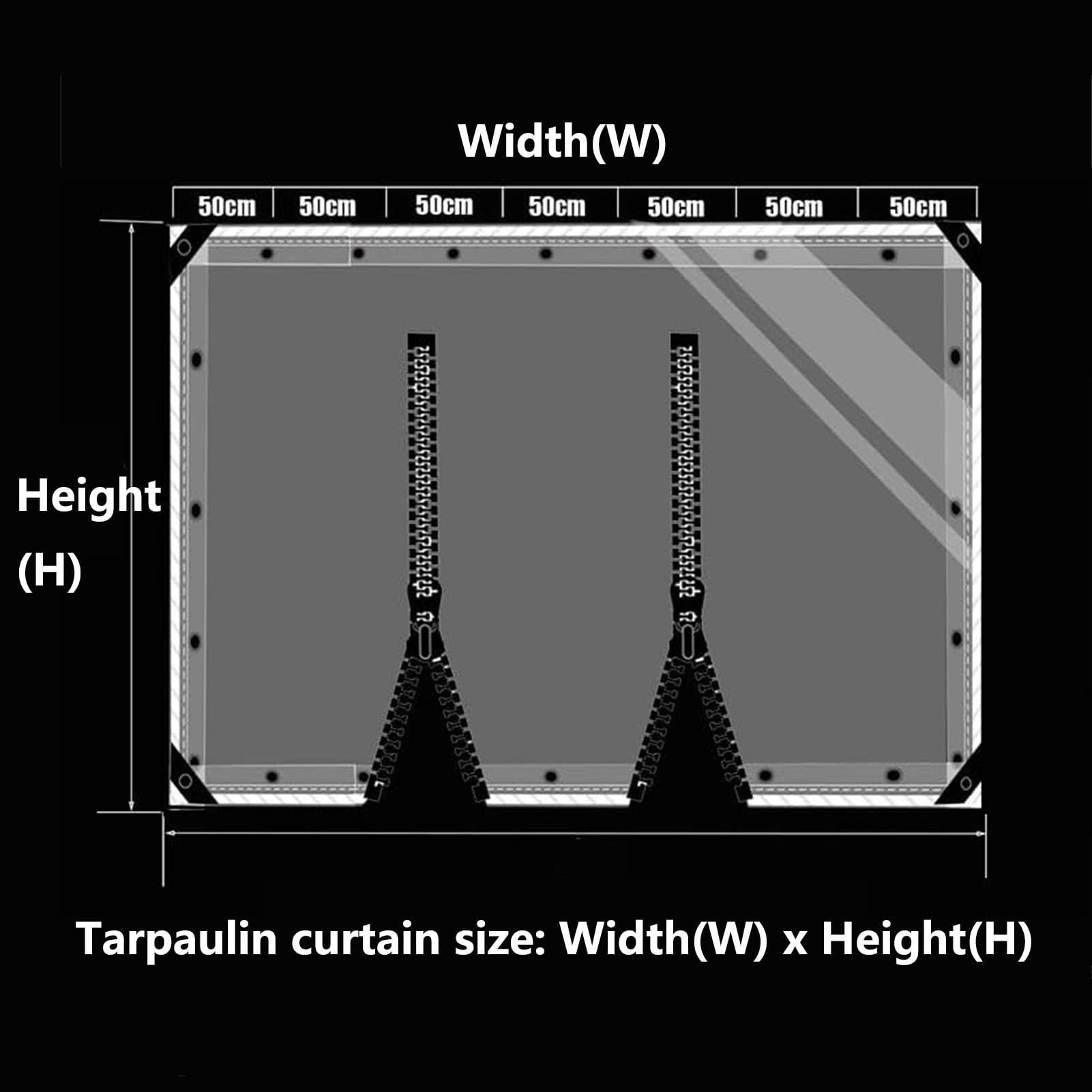 Transparent PVC Plane Pergola Pavillon Seitenwände Outdoor Wetterfeste Vorhänge Seitenteile mit Reißverschluss, für Garten Terrasse Veranda Balkon(3x2m/9.8x6.5ft)