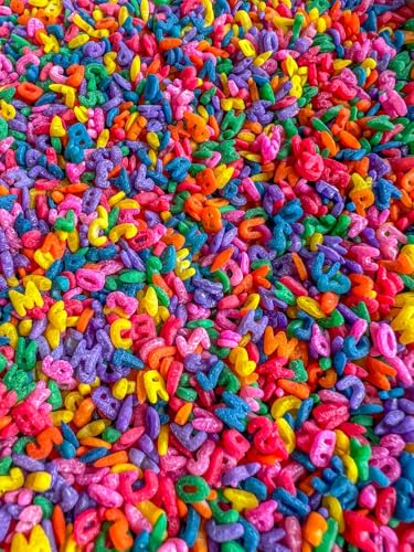 Image of Pasta Sensory Bin Filler for Sensory Table - Colored Pasta for Sensory Play (Rainbow Alphabet Pasta, 4 Cup)