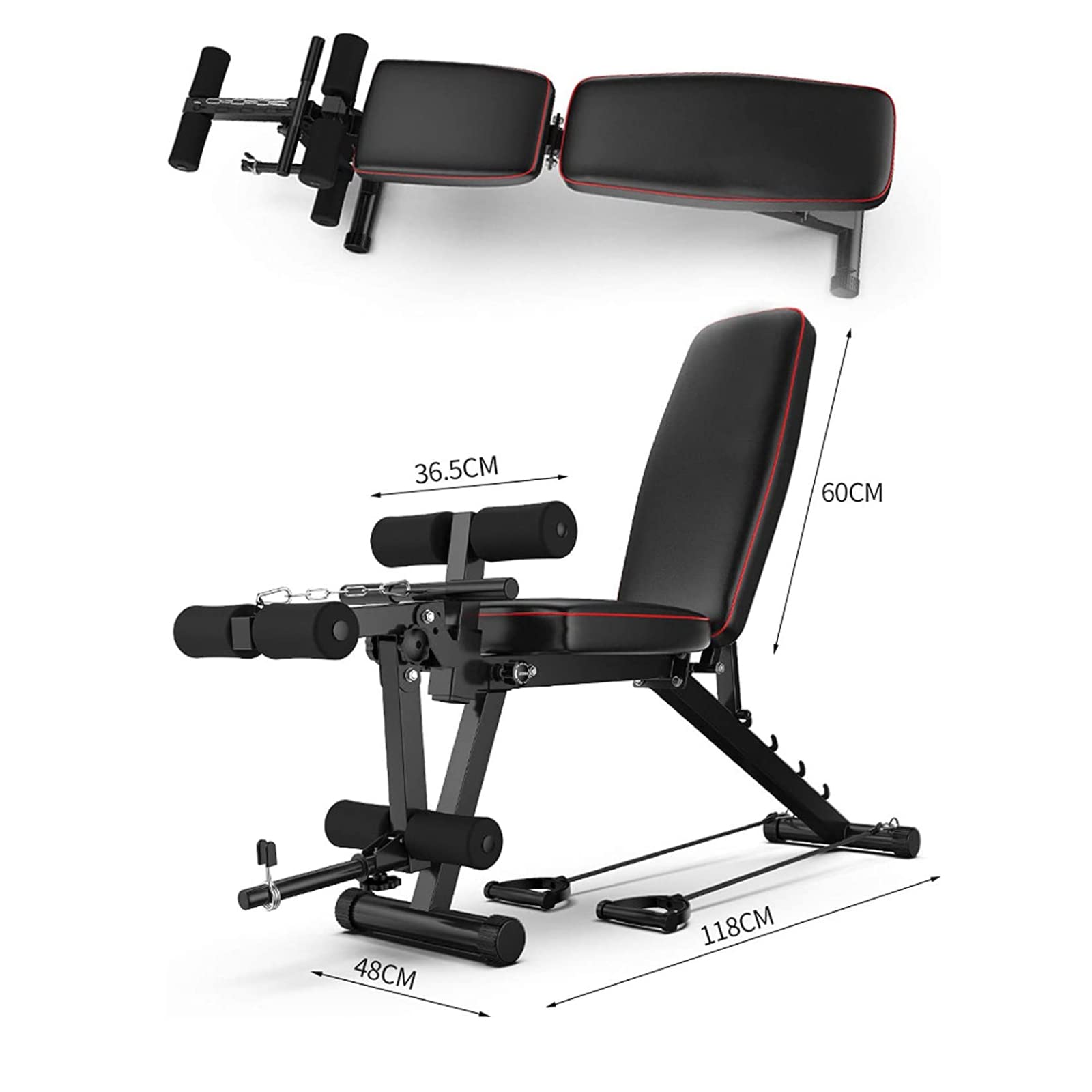 Panca Pesi Regolabile Panca da Allenamento Pieghevole, Panca Sit Up Pieghevole 4 in 1 Panca Piana inclinata e Declinata per Palestra di Casa Sollevamento Pesi e Allenamento della Forza