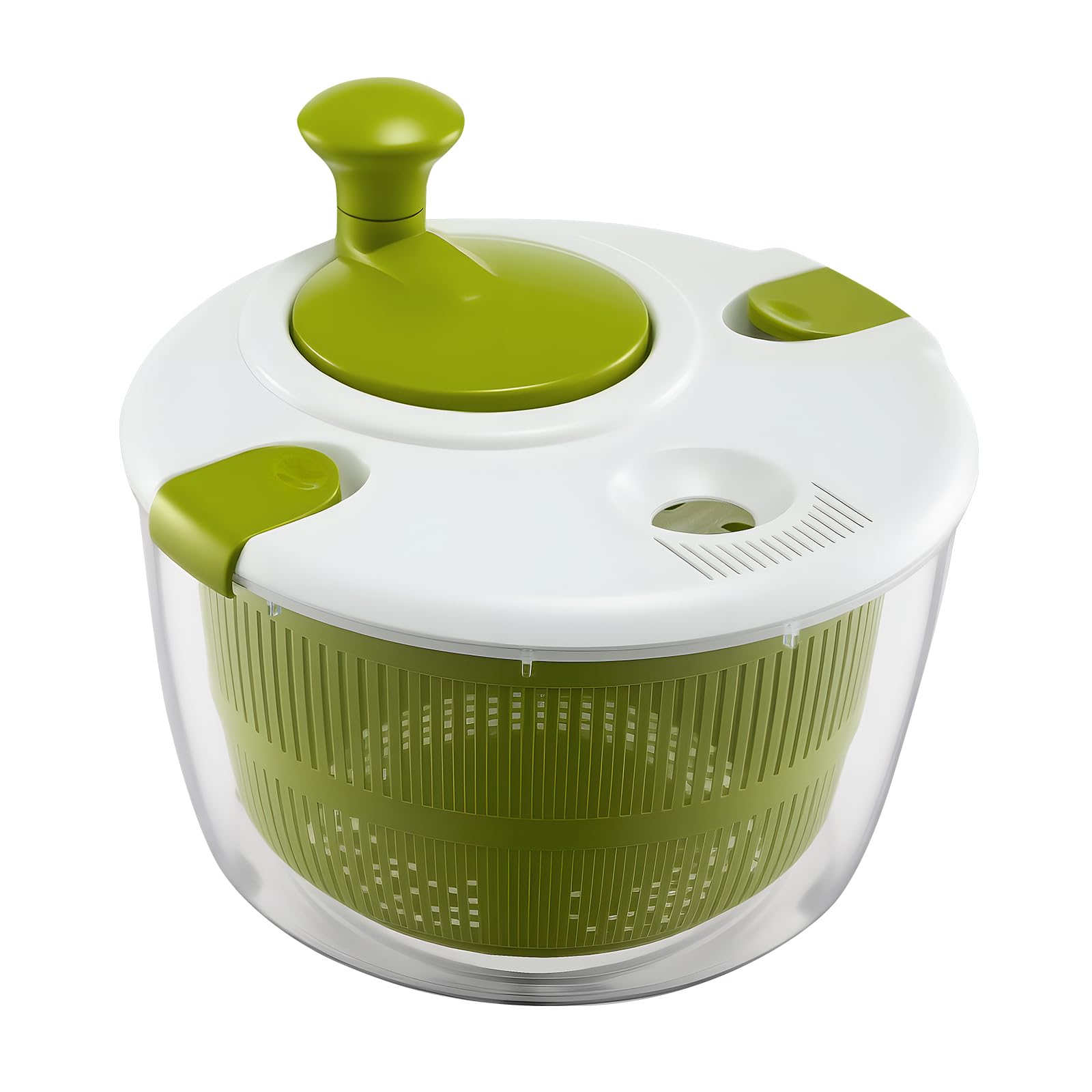 Minifactory Salad Spinner 3.5 Litre – BPA-Free Plastic Lettuce Dryer & Vegetable Washer with Non-Slip Base, Dual Function Serving Bowl & Strainer – Easy One-Hand Operation for Healthy Eating (Green)