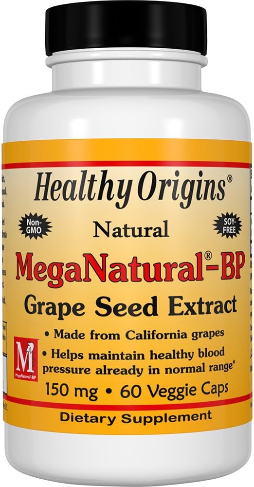 Healthy Origins Mega Natural BP-Grape Seed Extract Multi Vitamins, 150 Mg, 60 Count(Package May Vary) : Health & Household