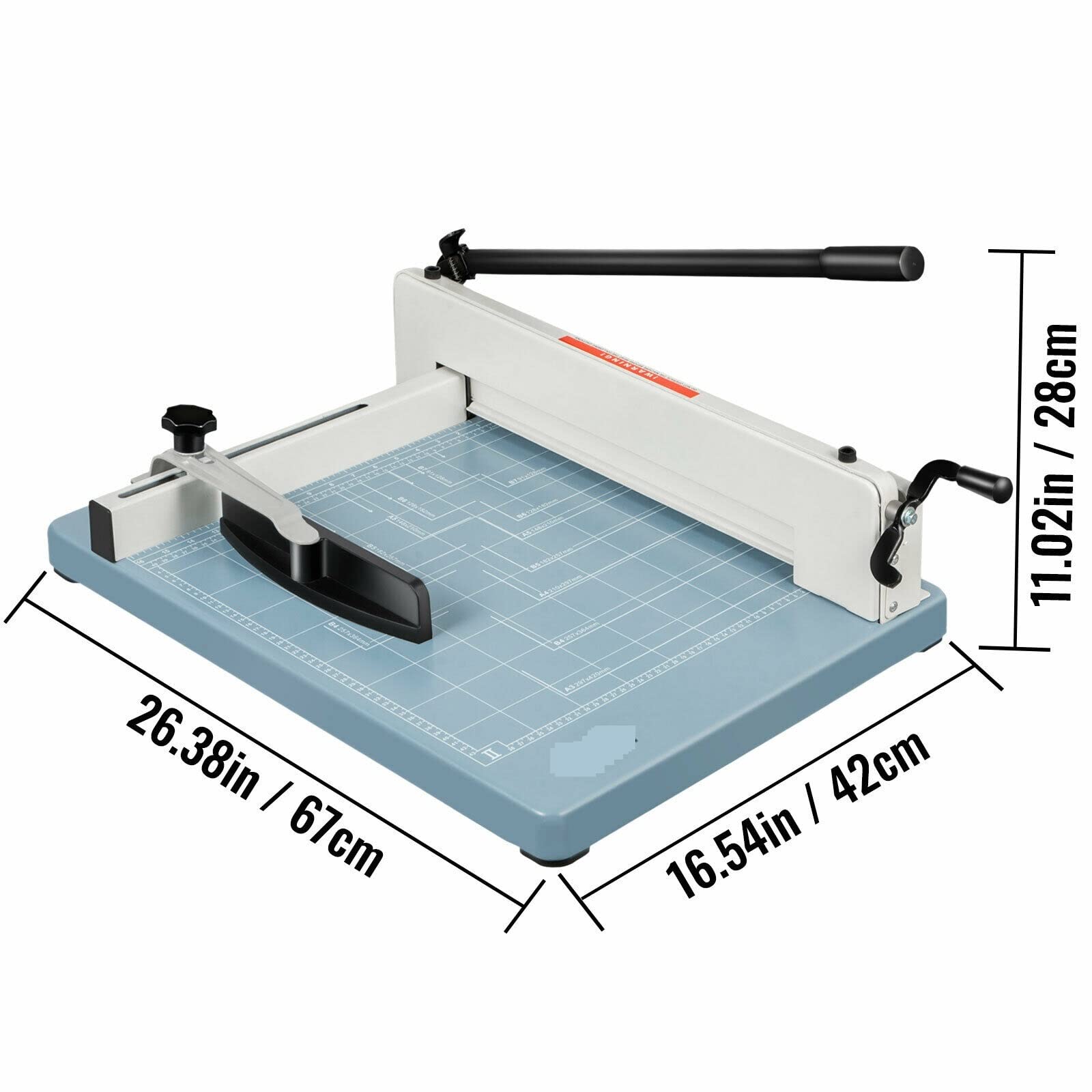 12/17 Cal ręczna gilotyna do papieru trymer gilotynowy Heavy Duty 300-500 arkuszy niszczarka do fabrycznych szkolnych akcesoriów biurowych(17 Inch 500 Sheets)