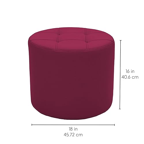 Miniatura 3 de Factory Direct Partners Otomana redonda copetuda muebles comerciales tapizados a mano para vestíbulo, oficina, biblioteca, aula o hogar asiento,