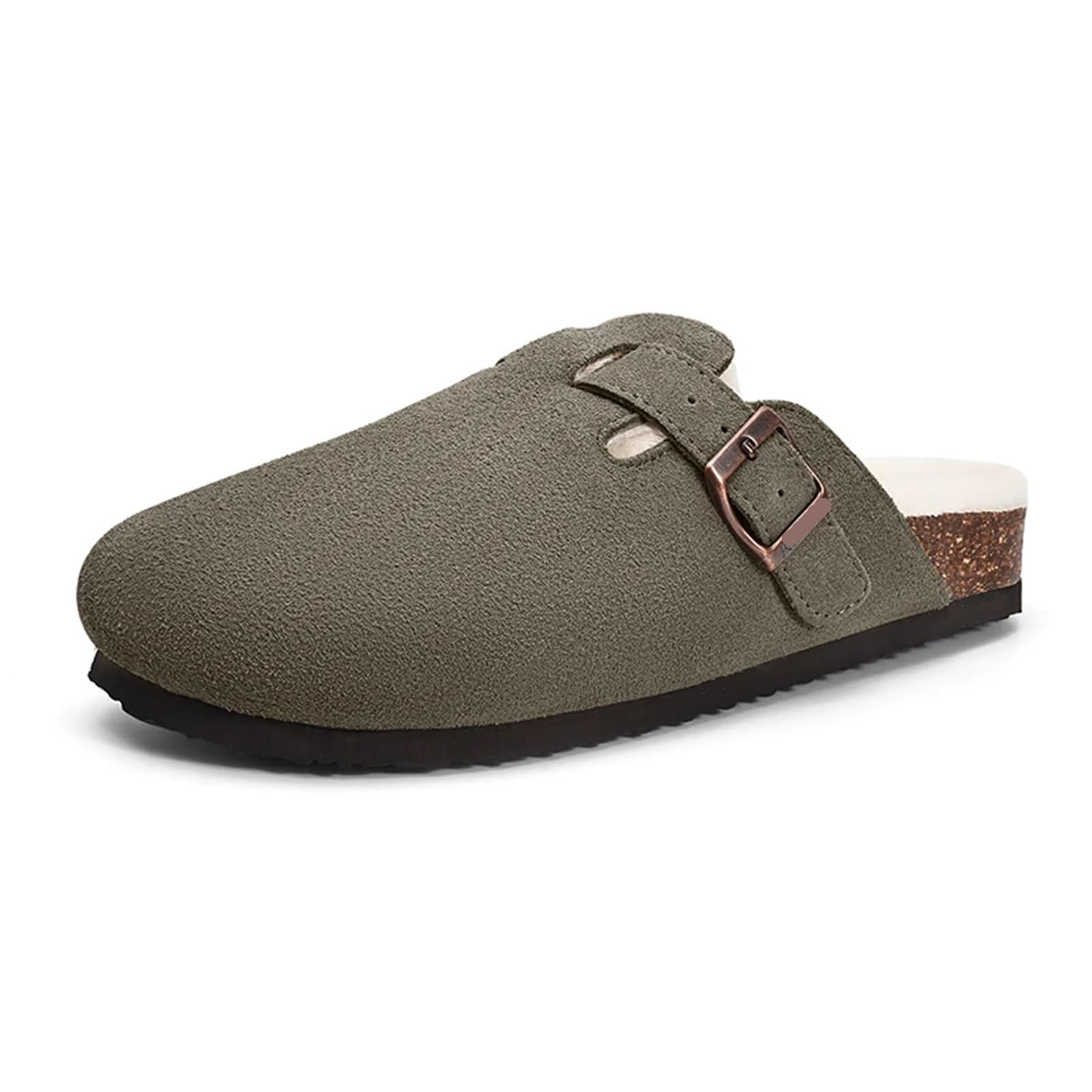 Zoccoli Foderati in Peluche da Donna Plantare in Sughero da Uomo Caldi scivoli Pelosi Pantofole da casa Pantofole Invernali in Sughero Fuzzy all'aperto