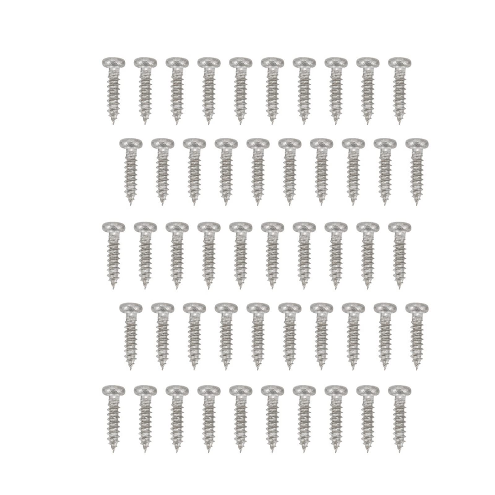50 PCS 1.1cm Tuning Peg Tuning Key Screws Metal Guitar Tuners Tuning Pegs Machine Heads Guitar Tuner Mounting Screws for Electric/Acoustic Guitar Bass(Silver)