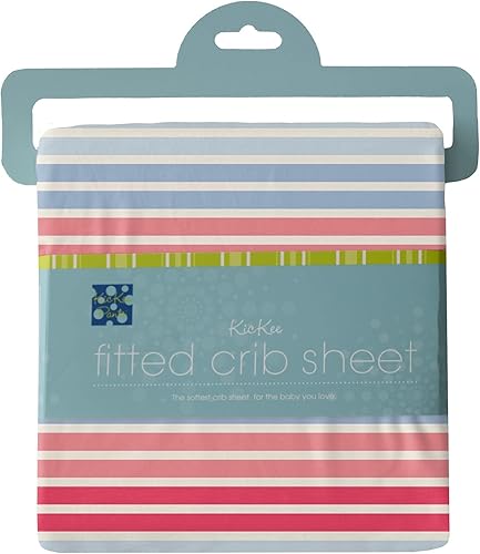 KicKee Pants Sábana bajera para cuna de bebé, impresiones adorables para colchón de cuna, hecha de viscosa de bambú para ropa de cama de bebé