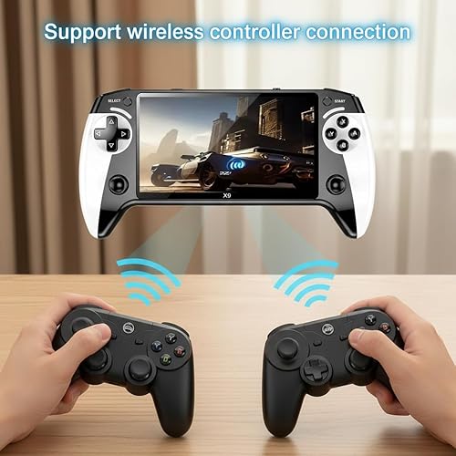Miniatura 2 de X9 - Consola de juegos retro de más de 20000 juegos, palo de mano con pantalla de 5.5 pulgadas, almacenamiento expandible, salida de TV y diseño
