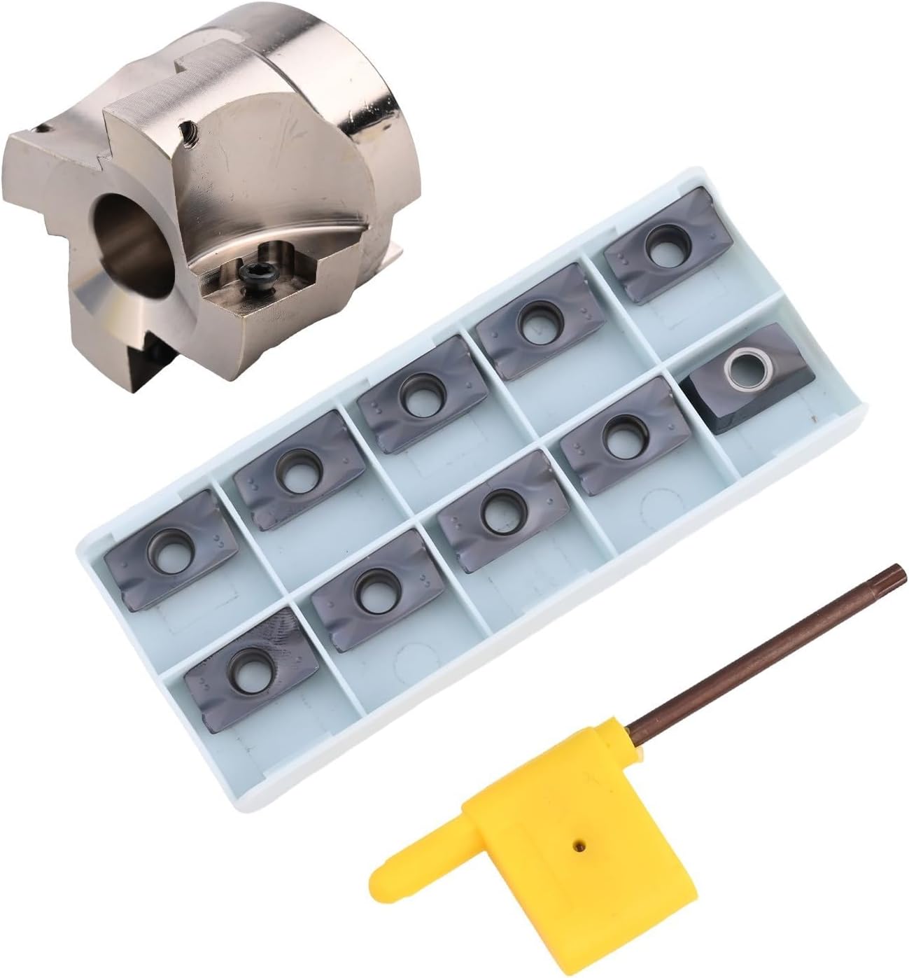5 Flute Face Milling Cutter Set BAP400R-50-22 50mm Diameter with APMT1604 Inserts for Steel Parts Processing