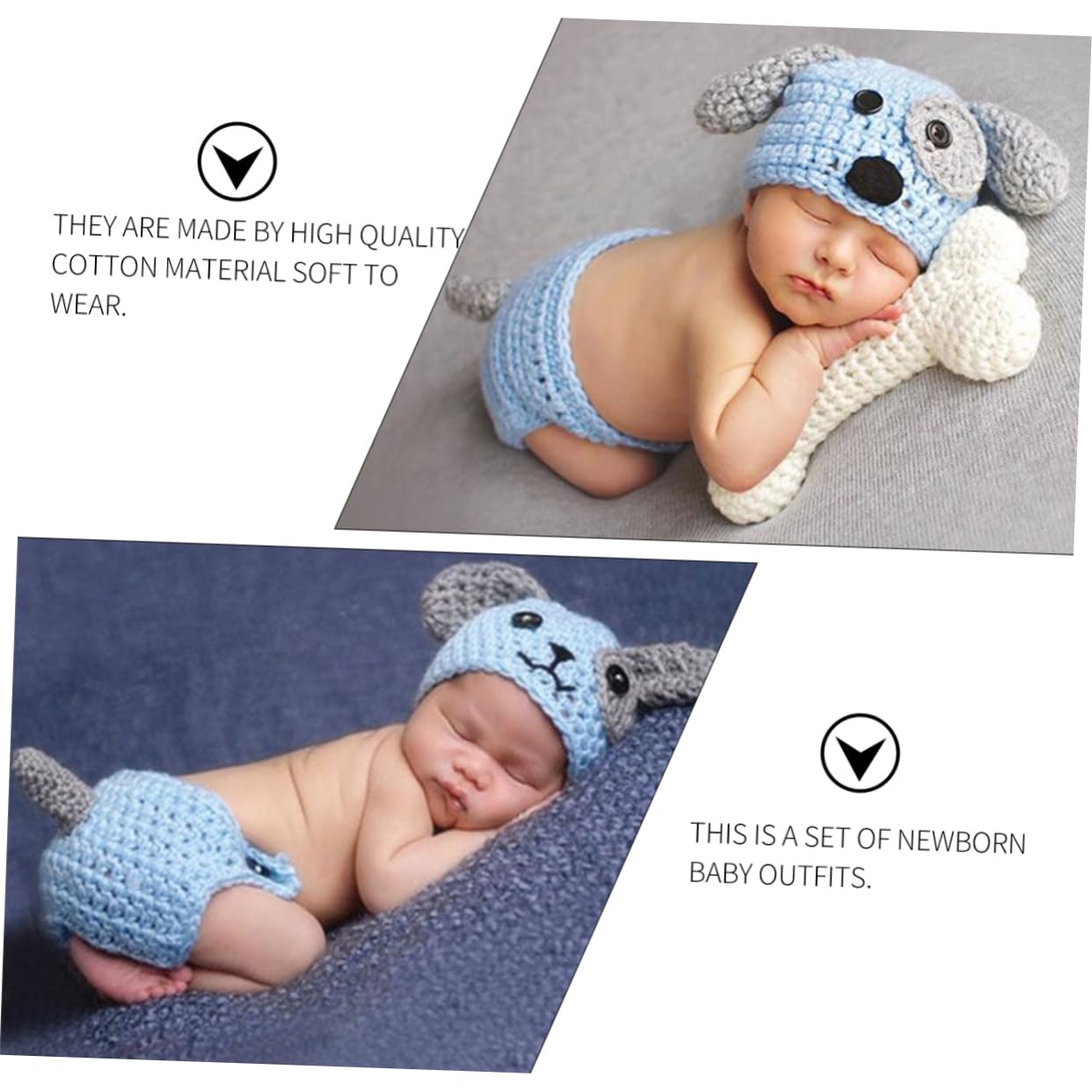 PartyKindom Ropa Para Conjunto De Vestido Mano Incluye Sombrero Pantalones Cortos Y Para Fotografía De Recién Nacidos Azul